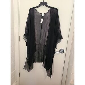 Sonoma‎ Kimono Open Front Cover Up Duster Lightweight Black Size OS NEW w/Tags